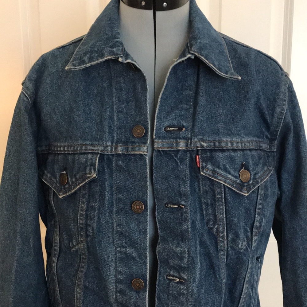 Vintage Levi Strauss Levi’s Blue Denim Trucker Jacket Coat Size M 40 R… - Picture 3 of 16